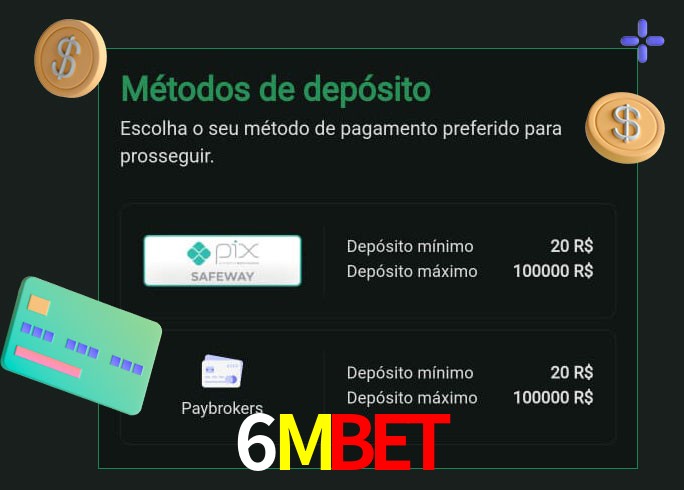 O cassino 6Mbet oferece uma grande variedade de métodos de pagamento